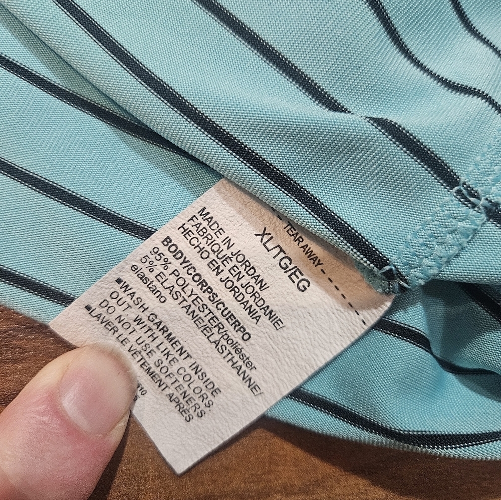 Under Armour Playoff Polo Golf Shirt Teal Stripe Men’s XL - Picture 6 of 7